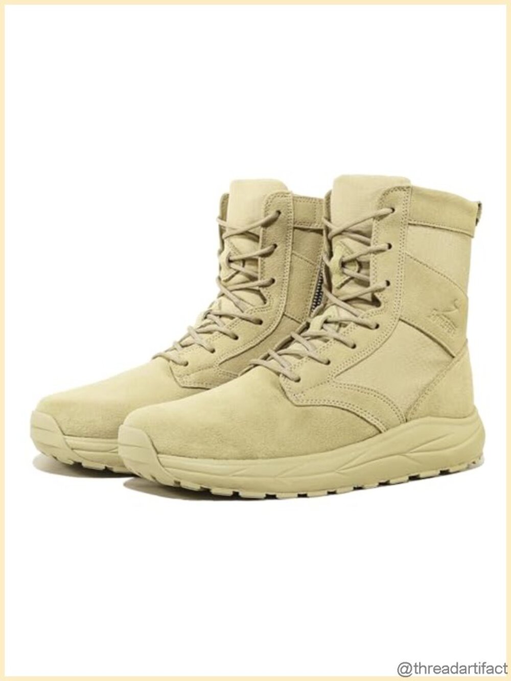 Suede Leather Tactical Boots Side Zipper Hiking Combat Work